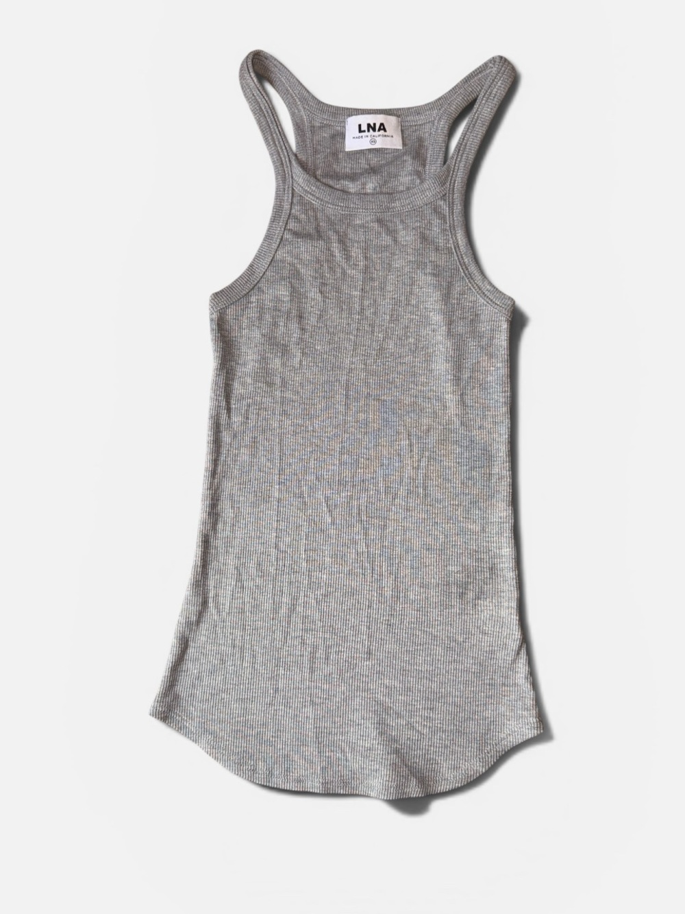 LNA Gray Ribbed Tank Top XS